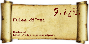 Fulea Örsi névjegykártya